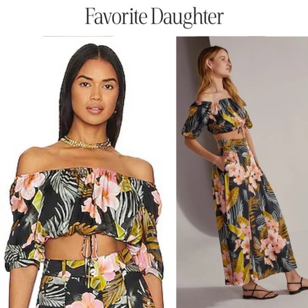 Favorite Daughter The Anywhere With You Off The Shoulder Floral Crop Top $198